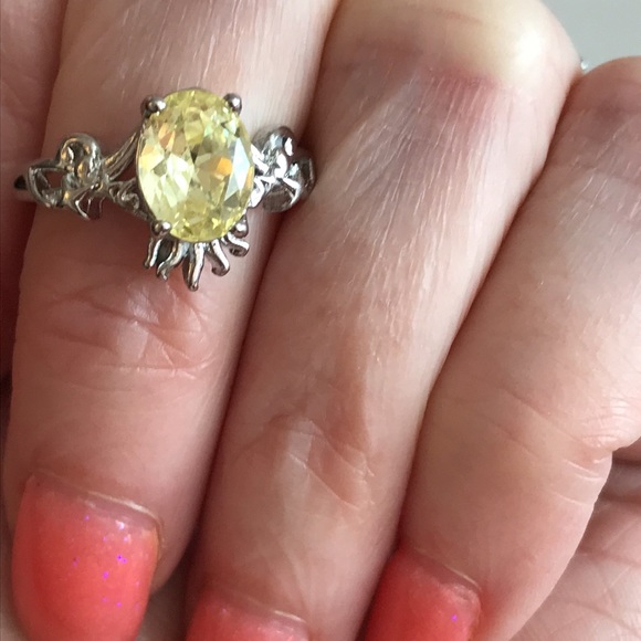 Citrine Jonquil Crystal Ring Sz 6 - Picture 8 of 10